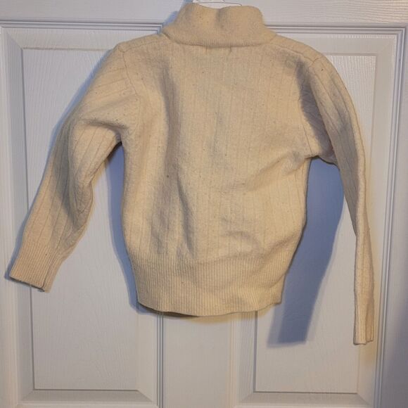 Apostrohe Girls Lambswool Blend Sweater Size M Cream Ivory Pearl Buttons - Picture 6 of 6
